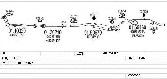 MTS C020333007340 Exhaust System